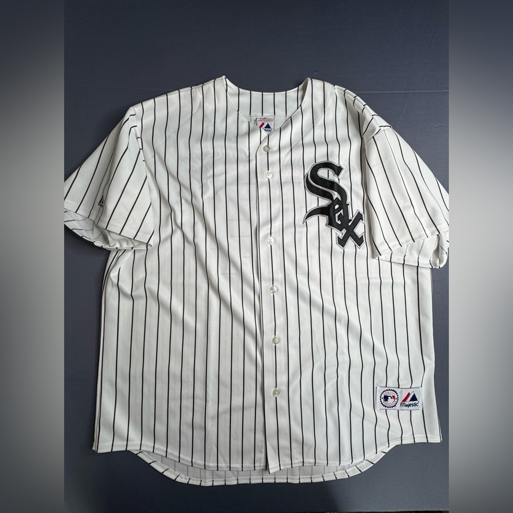 Vintage PIERZYNSKI Chicago sox Pinstripe Baseball Jersey majestic L33 x w27